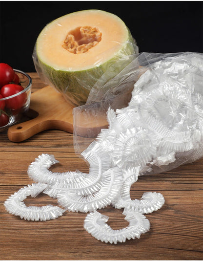 100pcs Disposable Plastic Wrap Covers, Elastic &amp; Tight, Food-Grade Fresh-Keeping, Dust &amp; Insect-Proof, Kitchen Accessories - Disposable Food Wrap
