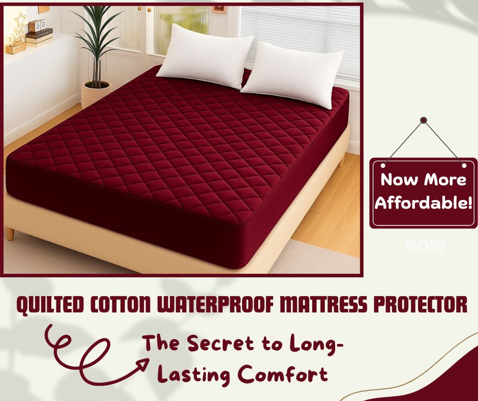 King Size Duvet Quilted Cotton Waterproof Mattress Protector Cover